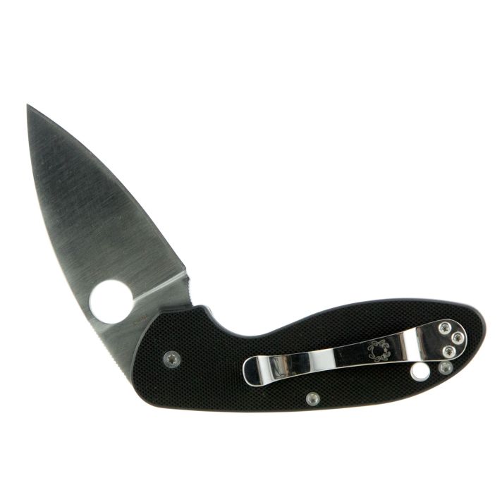 Spyderco C216GP Efficient2.98" Folding Drop Point Plain 8Cr13MoV SS Blade Black G10 Handle Includes Pocket Clip