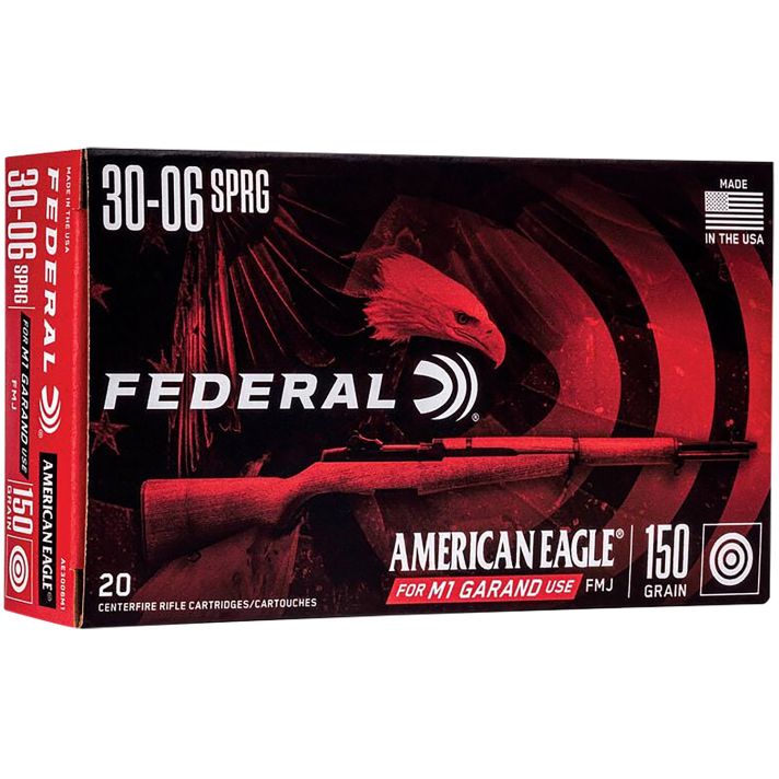 Federal AE3006M1 American Eagle M1 Grand 30-06Springfield 150gr Full Metal Jacket 20 Per Box/10 Case