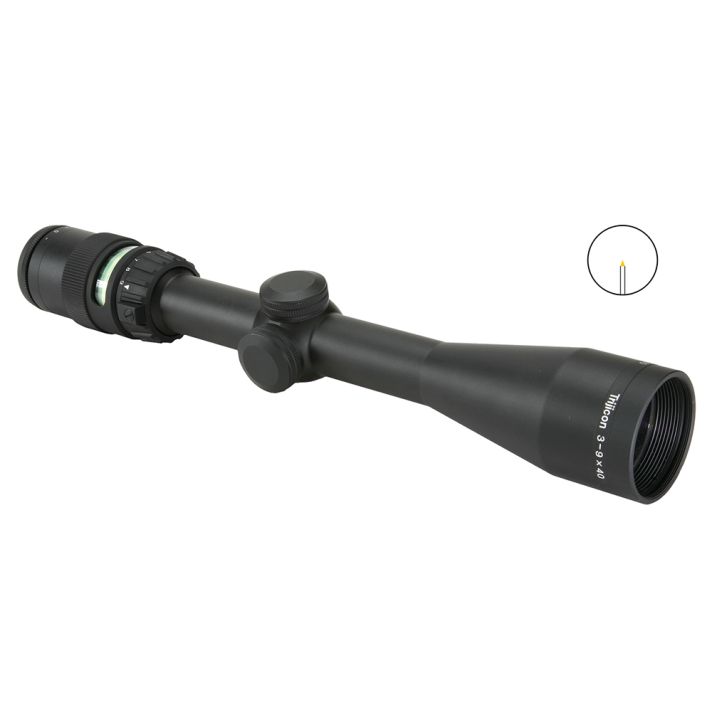 Trijicon 200008 AccuPointBlack Hardcoat Anodized 3-9x 40mm 1" Tube Illuminated Green Triangle Post Reticle