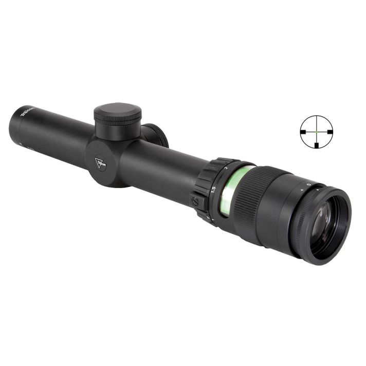 Trijicon 200054 AccuPointBlack Hardcoat Anodized 1-4x 24mm 30mm Tube German #4 Crosshair w/ Green Dot Reticle