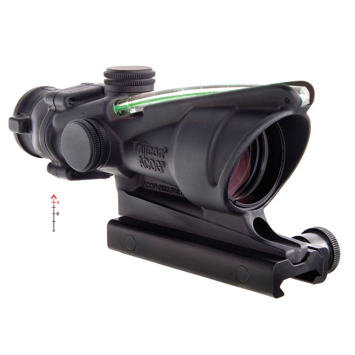 Trijicon 100218 ACOGBlack Hardcoat Anodized 4x 32mm Illuminated Green Chevron .223/5.56 BDC Reticle