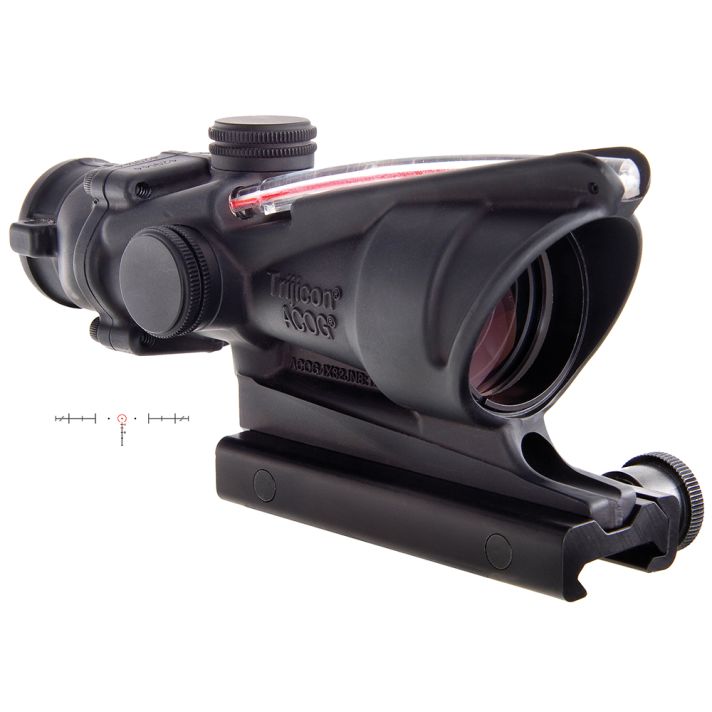 Trijicon 100219 ACOGBlack Hardcoat Anodized 4x32mm Illuminated Red Horseshoe .223/5.56 BDC Reticle