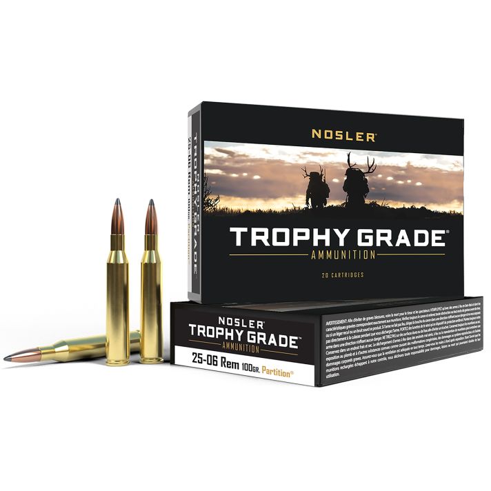 Nosler 60005 Trophy Grade25-06Rem 100gr Nosler Spitzer Partition 20 Per Box/10 Case