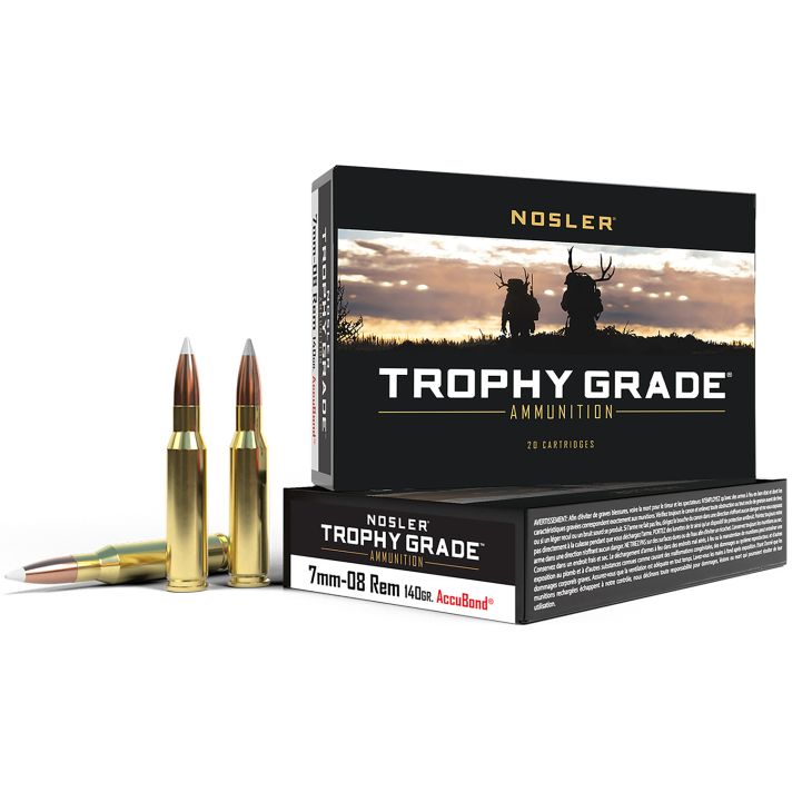 Nosler 60042 Trophy Grade7mm-08Rem 140gr Nosler AccuBond 20 Per Box/10 Case