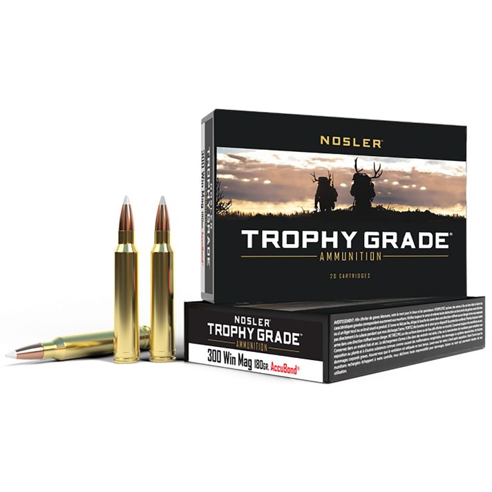 Nosler 60059 Trophy Grade300WinMag 180gr Nosler AccuBond 20 Per Box/10 Case