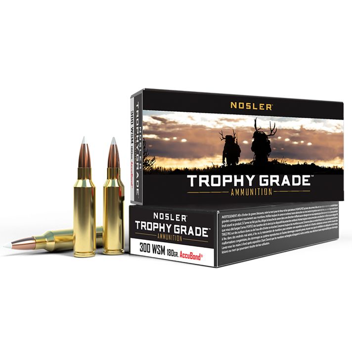 Nosler 60063 Trophy Grade300WSM 180gr Nosler AccuBond 20 Per Box/10 Case