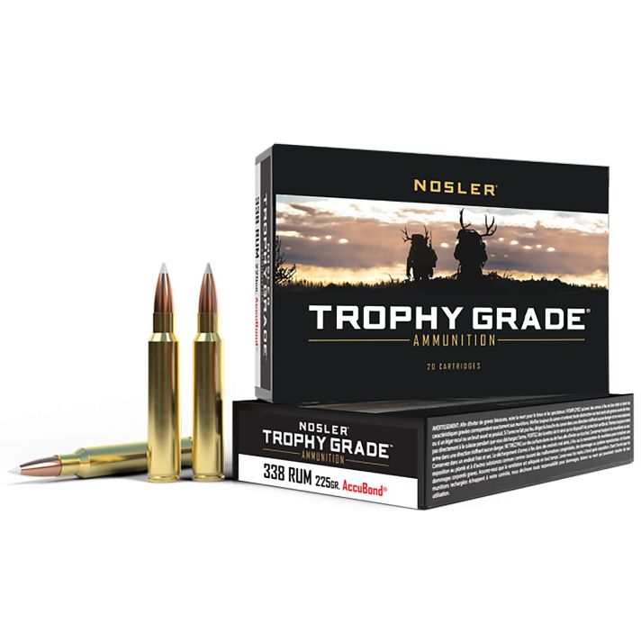 Nosler 60083 Trophy Grade338RUM 225gr Nosler AccuBond 20 Per Box/10 Case