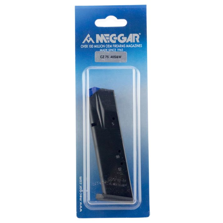 Mec-Gar MGCZ4012AFC StandardBlued w/ Anti-Friction Coating Detachable 12rd 40 S&W for CZ 75B/Shadow 2/75 SP-01/Shadow 85B