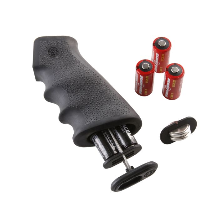 Hogue 15010 OverMolded Grip Cobblestone Black Rubber with Finger Grooves & Storage Compartment for AR-15, M16 (Batteries Not Included)