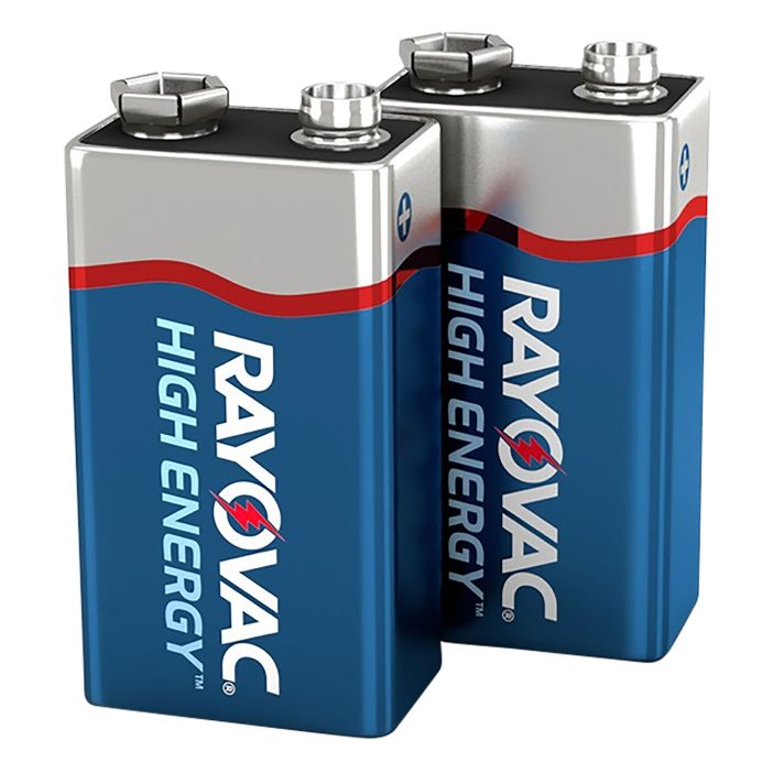 Rayovac A16042J 9V HIGHENERGY Alkaline BatteriesSilver/Blue 9 Volts 565 mAh (2) Single Pack