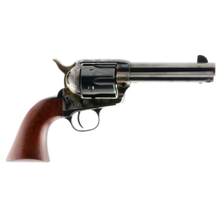 Taylors & Company 550887 1873 Cattleman SAO 45 Colt (LC) Caliber with 4.75" Blued Finish Barrel, 6rd Capacity Black Finish Cylinder, Color Case Hardened Finish Steel Frame & Walnut Grip