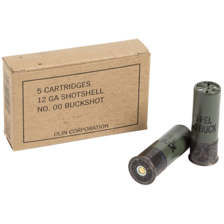 Winchester Ammo Q1544 Military Grade12Gauge 2.75" 9Pellets 00Buck Shot 5 Per Bx/50 Case