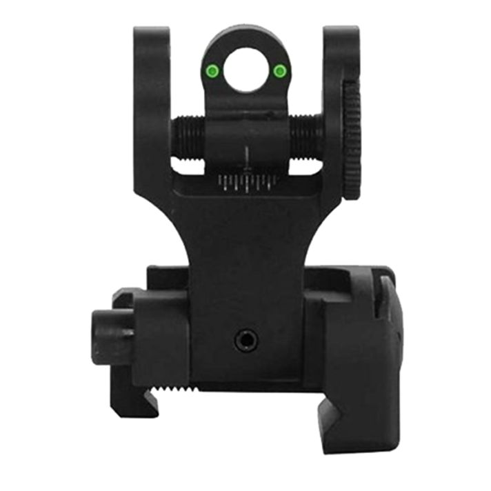Troy Ind SSIGFBSRTBT00 Tritium Rear Folding BattleSight RoundBlack Hardcoat Anodized for AR-15