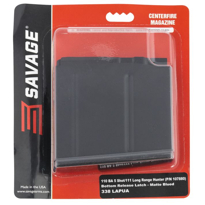 Savage Arms 55190 110BA5rd 338 Lapua Mag Fits Savage 110BA/110BA/110/111 Long Range Hunter Blued Steel