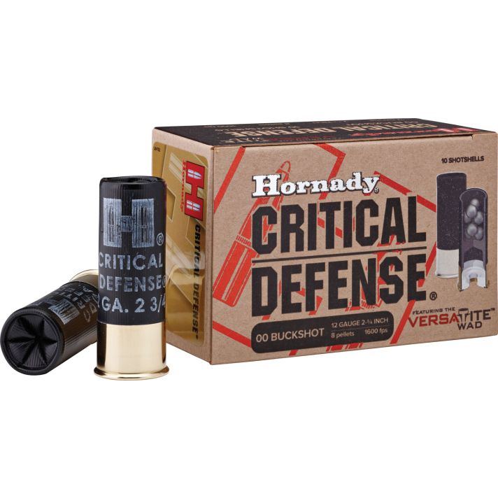 Hornady 86240 Critical Defense12 Gauge 2.75" 00 Buck Shot 10 Per Box/ 10 Case