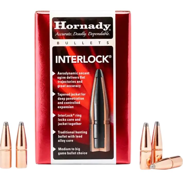 Hornady 3090 InterLock30 Cal .308 220 gr Round Nose 100 Per Box/ 15 Case