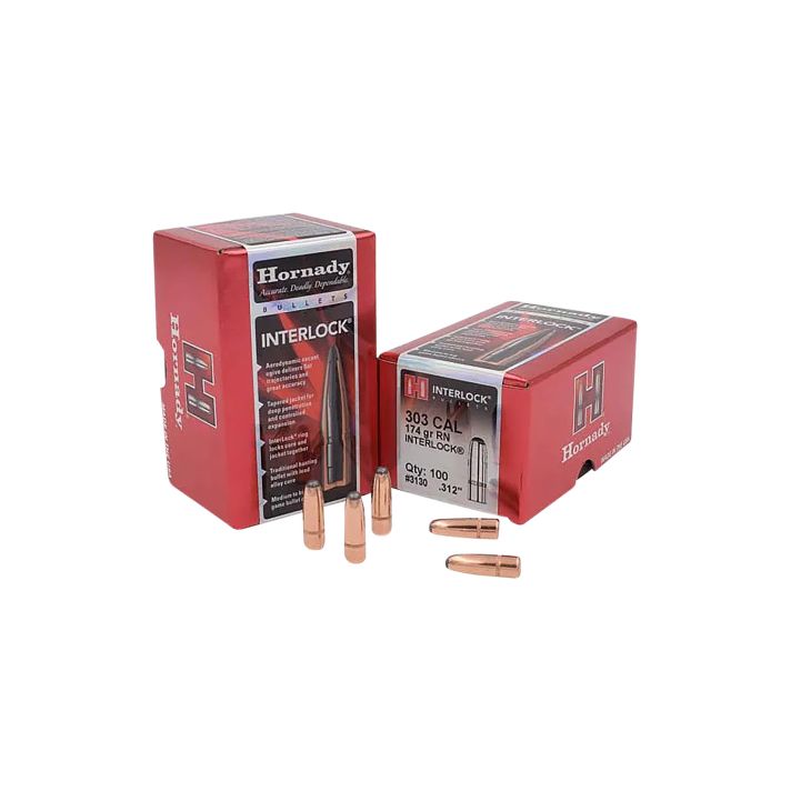 Hornady 3130 InterLock303 Cal .312 174 gr Round Nose 100 Per Box/ 15 Case