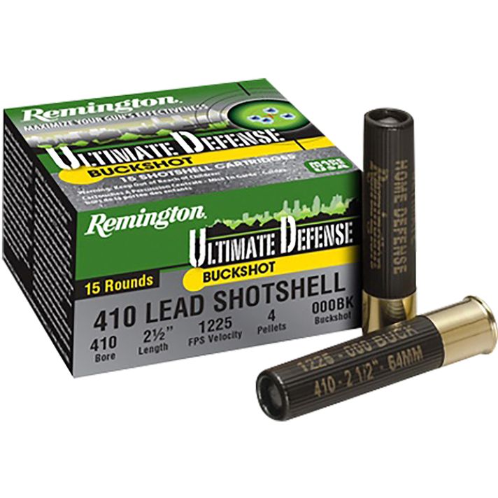 Remington Ammunition 20697 Ultimate Defense Buckshot 410Gauge 2.50" 000Buck Shot 15 Per Box/10 Case