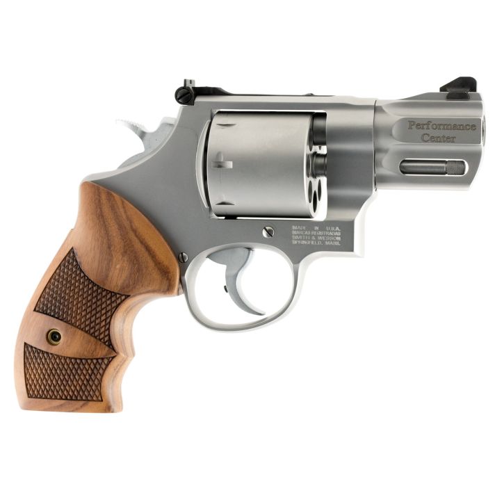 Smith & Wesson 170133 Performance Center Model 627 38 S&W Spl +P, 357 Mag 8rd 2.63" Stainless Steel Barrel & Cylinder Matte Silver Stainless Steel Frame with Wood Grip