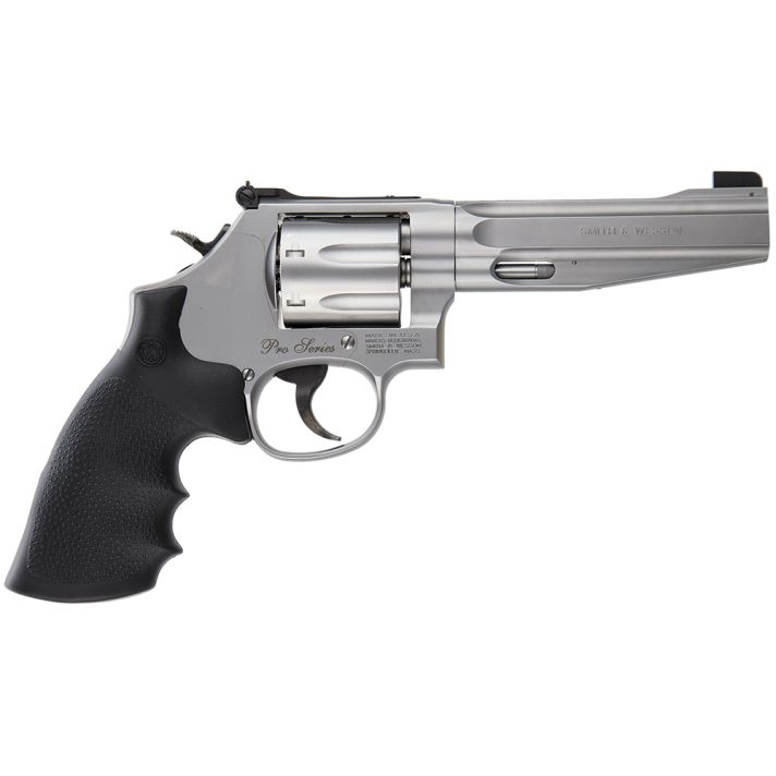Smith & Wesson 178038 Model 686 Performance Center Pro357 Mag or 38 S&W Spl +P Stainless Steel 5" Barrel & 7 Shot Cylinder Cut For Moon Clips, Matte Silver Stainless Steel L-Frame