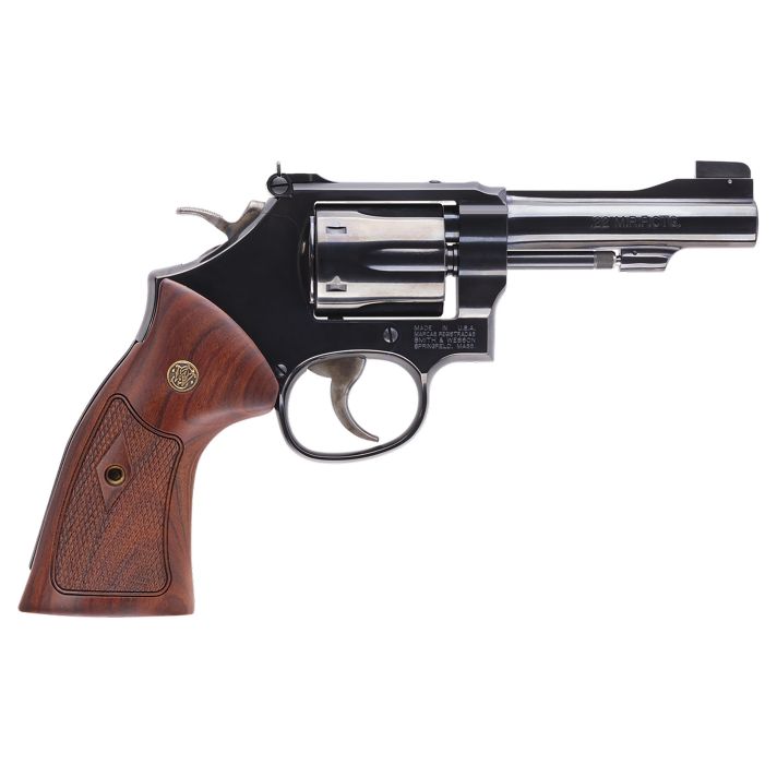Smith & Wesson 150717 Model 48 Classic 22 WMR Blued Carbon Steel 4" Barrel, 6rd Cylinder & K-Frame, Wood Grip, Internal Lock