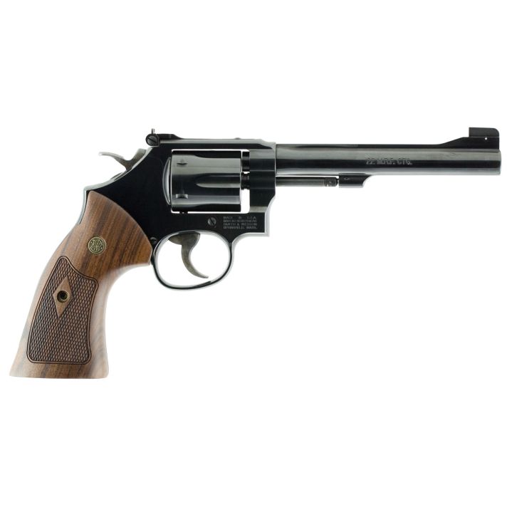 Smith & Wesson 150718 Model 48 Classic 22 WMR Blued Carbon Steel 6" Barrel, 6rd Cylinder & K-Frame,Wood Grip