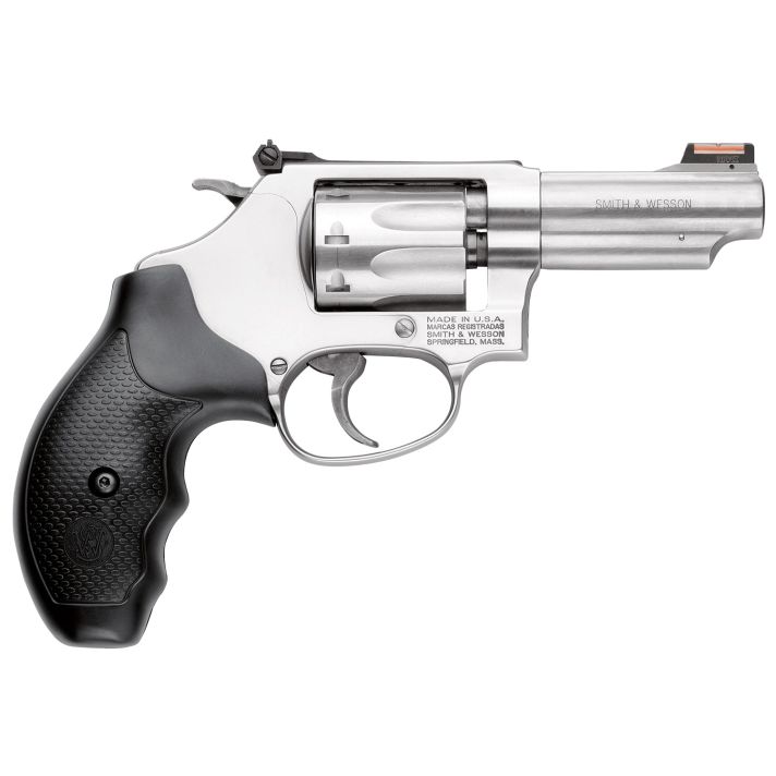 Smith & Wesson 162634 Model 6322 LR 8 Shot 3" Stainless Steel Barrel, Satin Stainless Steel J-Frame, Hi-Viz Fiber Optic Red Front/Adjustable Rear Sight