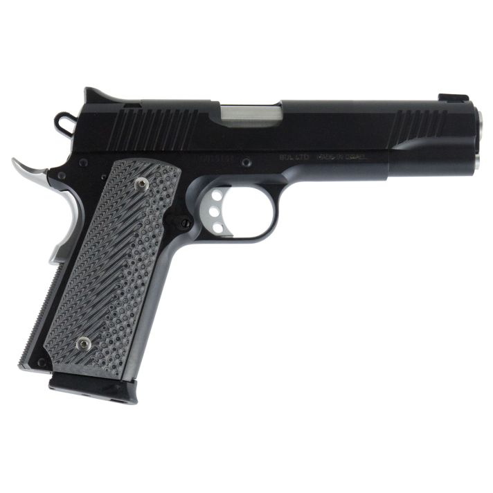 Magnum Research DE1911G 1911 G 45 ACP Caliber with 5.01" Barrel, 8+1 Capacity, Overall Matte Black Finish Carbon Steel, Beavertail Frame, Serrated Slide & Black/Gray G10 Grip