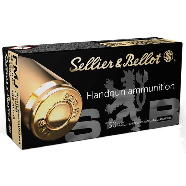 Sellier & Bellot SB380A Handgun380ACP 92gr Full Metal Jacket 50 Per Box/20 Case