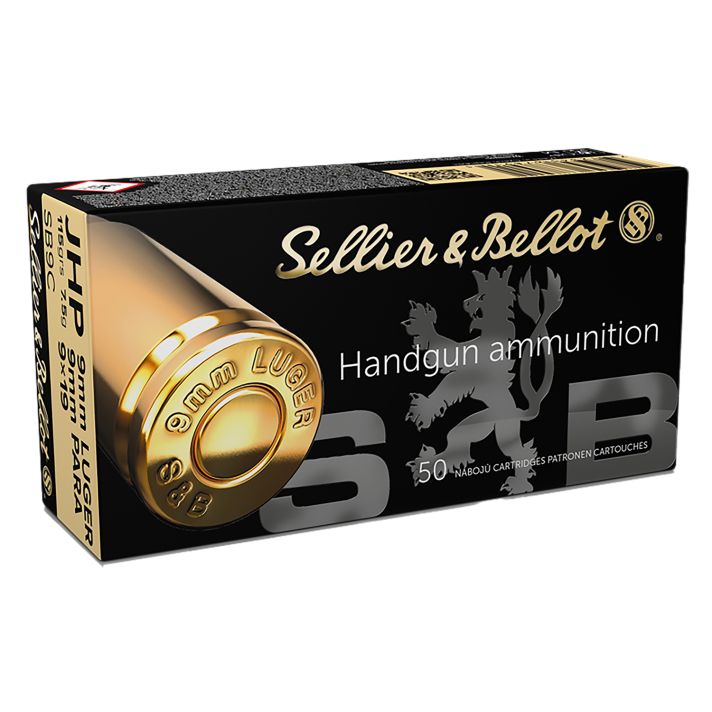 Sellier & Bellot SB9C Handgun9mmLuger 115gr Jacketed Hollow Point 50 Per Box/20 Case