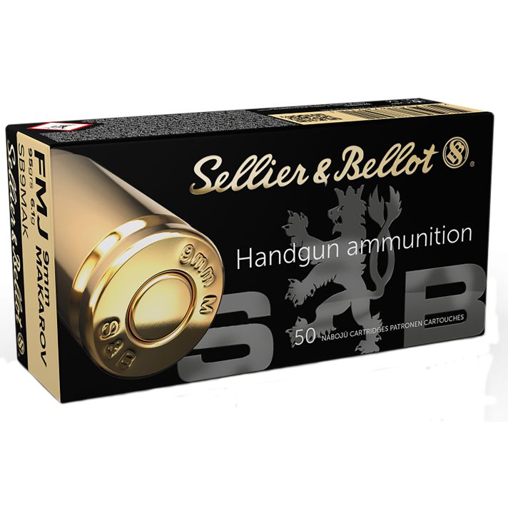Sellier & Bellot SB9MAK Handgun9x18Makarov 95gr Full Metal Jacket 50 Per Box/20 Case