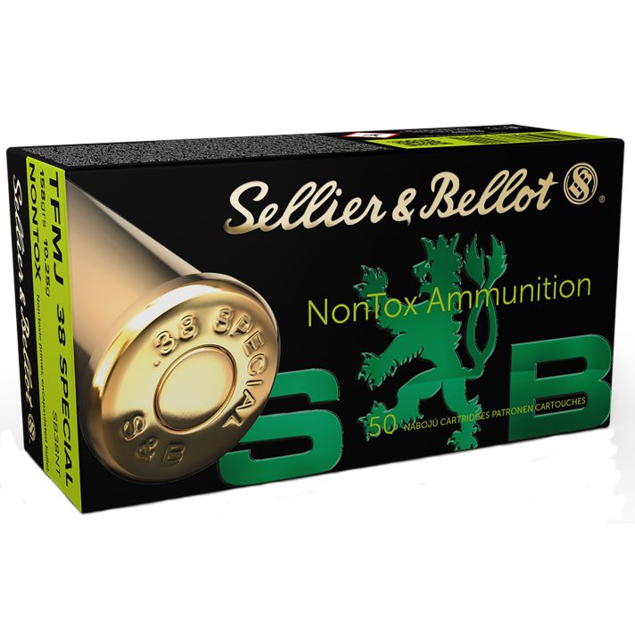 Sellier & Bellot SB38NT Handgun Non-Tox38Special 158gr Total Full Metal Jacket 50 Per Box/20 Case