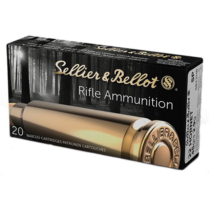 Sellier & Bellot SB22HB Rifle22Hornet 45gr Soft Point 20 Per Box/90 Case