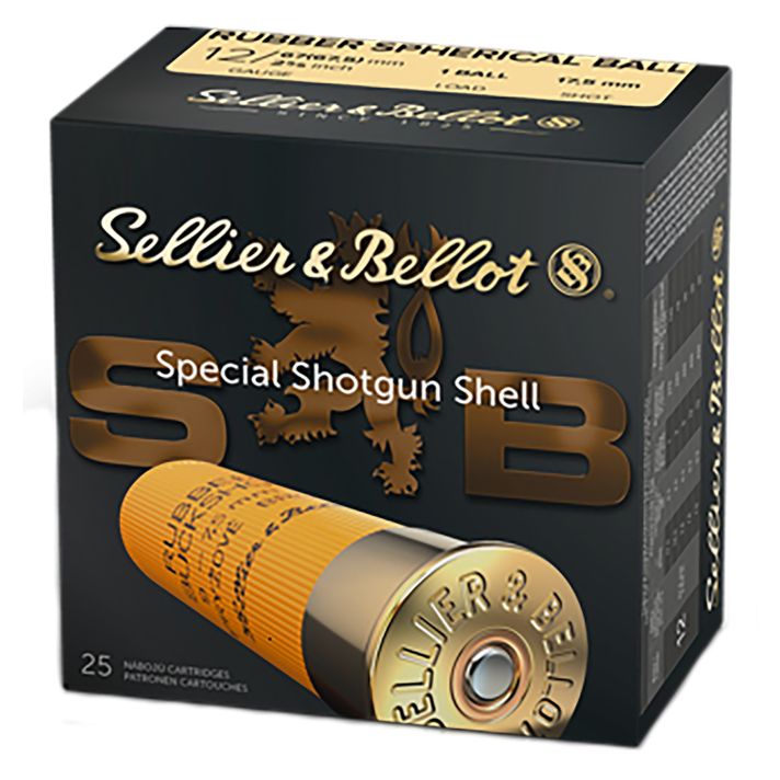Sellier & Bellot SB12RBA Shotgun12Gauge 2.75" 2 11/16oz 1 Rubber Ball Shot 25 Box/10 Case