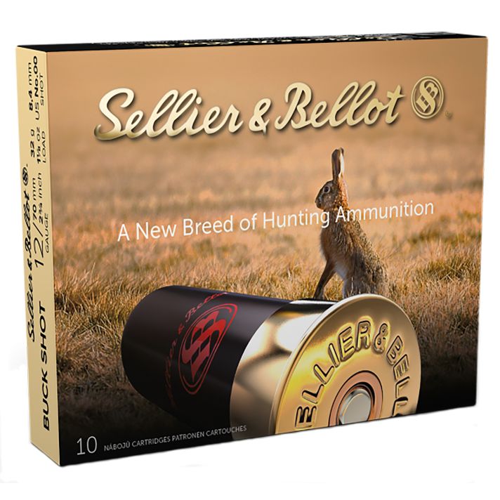 Sellier & Bellot SB12BSJ Hunting12Gauge 2.75" 9Pellets 1 1/8oz 00Buck Shot 10 Box/25 Case