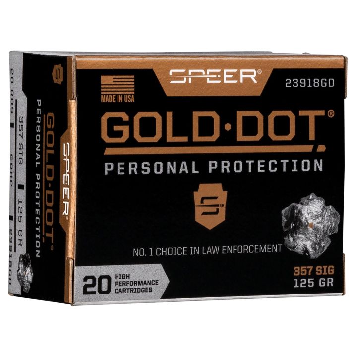 Speer 4360 Gold Dot Personal Protection 357Sig 125gr Hollow Point 100 Per Box/5 Case