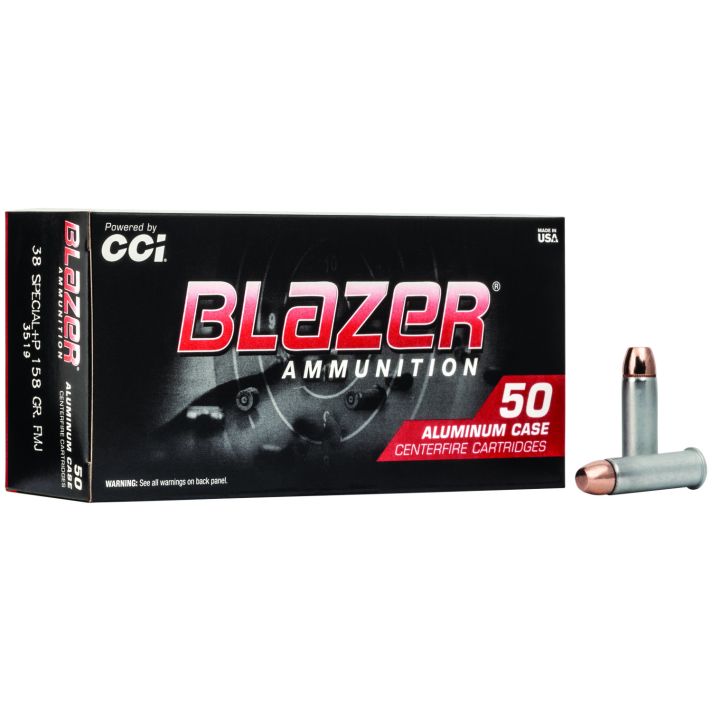 CCI 3519 Blazer Handgun 38Special +P 158gr Total Metal Jacket 50 Per Box/20 Case