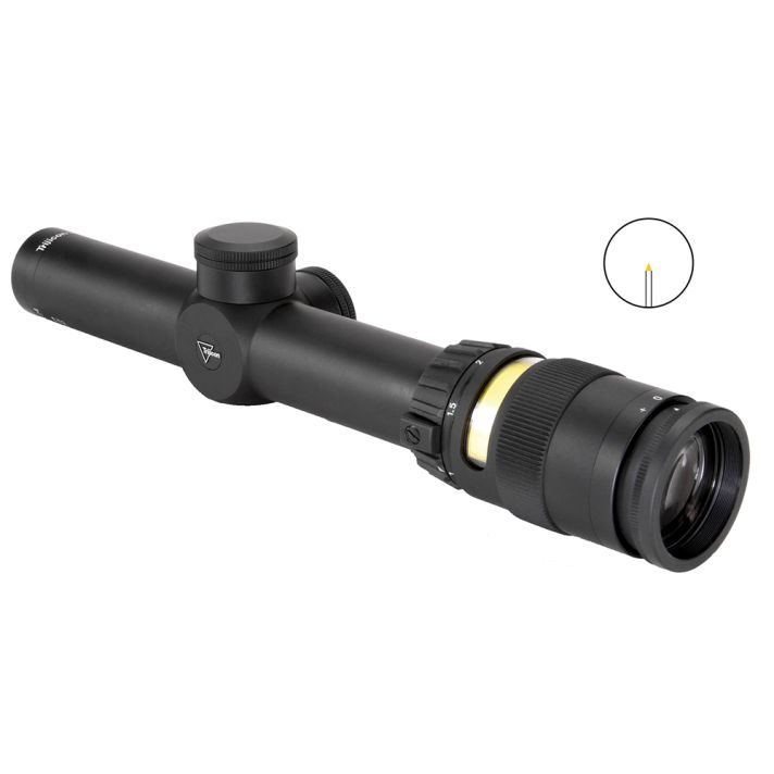 Trijicon 200052 AccuPointBlack Hardcoat Anodized 1-4x 24mm 30mm Tube Illuminated Amber Triangle Post Reticle