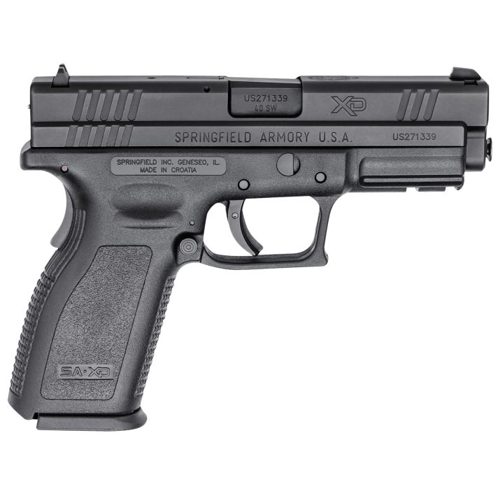 Springfield Armory XD9102 XD Service *CA Compliant 40 S&W 10+1 4" Black Melonite Steel Barrel & Serrated Slide, Black Polymer Frame w/Picatinny Rail, Black Polymer Grip