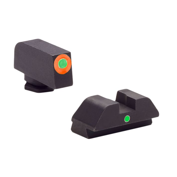 AmeriGlo GL205 i-Dot SightSet for GlockGreen Tritium Orange Outline Front Sight-Green Tritium Rear Sight