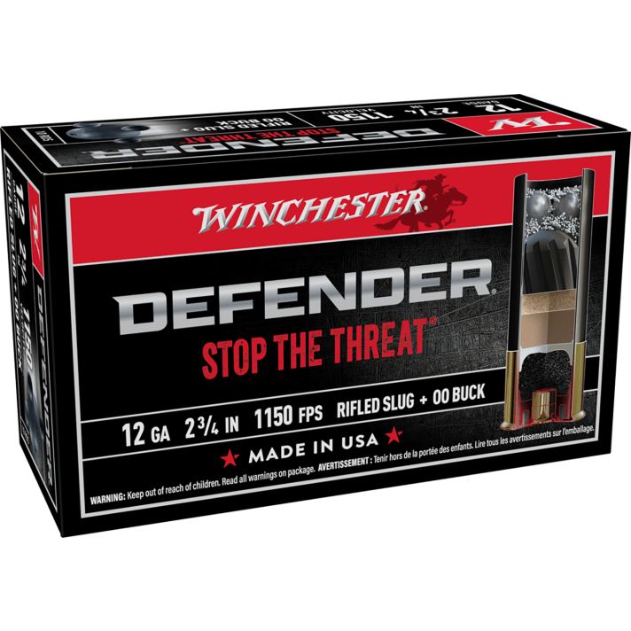 Winchester Ammo S12PDX1 PDX1 Defender Combo 12Gauge 2.75" 1oz Rifled Slug 3Plated 00Buck Shot 10 Per Box/10 Case