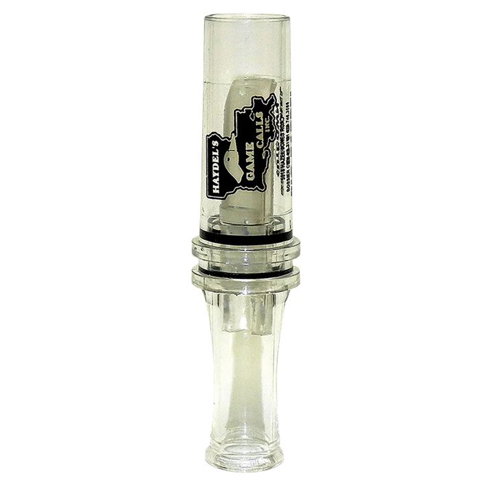Haydel's Game Calls BC10 Big BarreledOpen Call Single Reed Mallard Sounds Attracts Ducks Clear Plastic