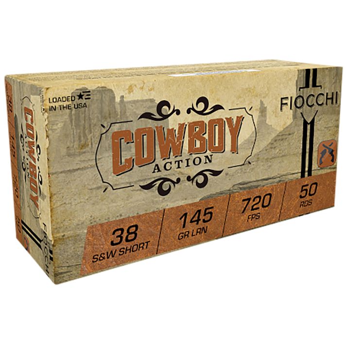 Fiocchi 38SWSHL Cowboy Action38S&WShort 145gr Lead Round Nose 50 Per Box/20 Case