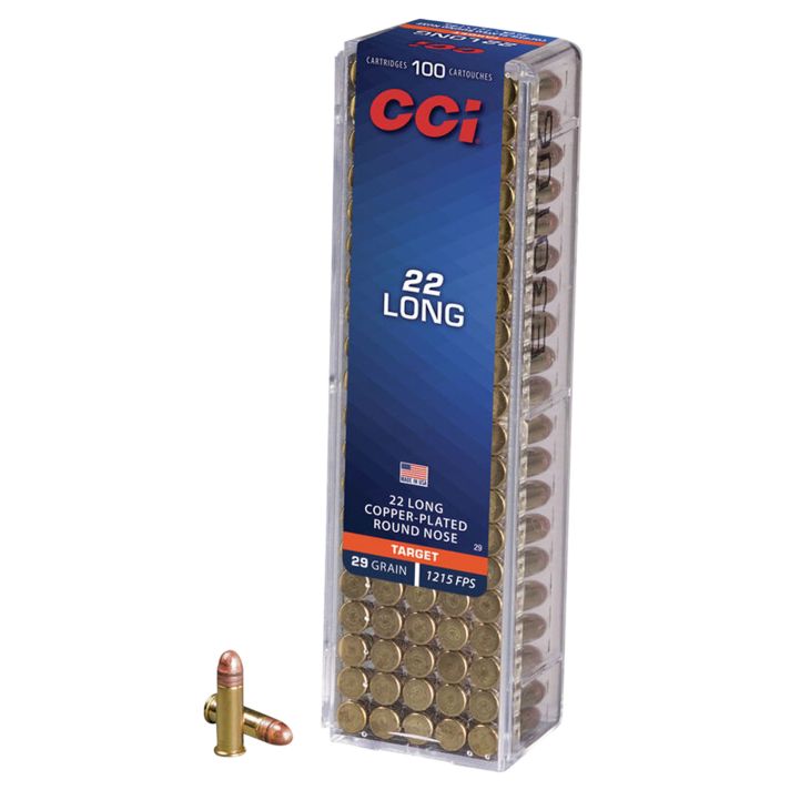 CCI 0029 Target Rimfire 22Long 29gr Copper Plated Round Nose 100 Per Box/50 Case