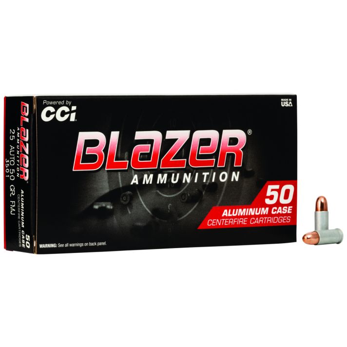 CCI 3501 Blazer Handgun 25ACP 50gr Total Metal Jacket 50 Per Box/20 Case