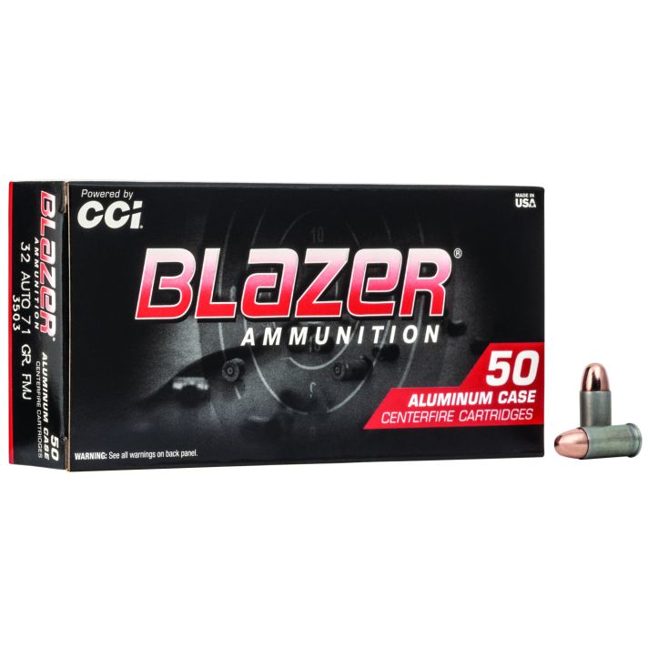 CCI 3503 Blazer Handgun 32ACP 71gr Total Metal Jacket 50 Per Box/20 Case