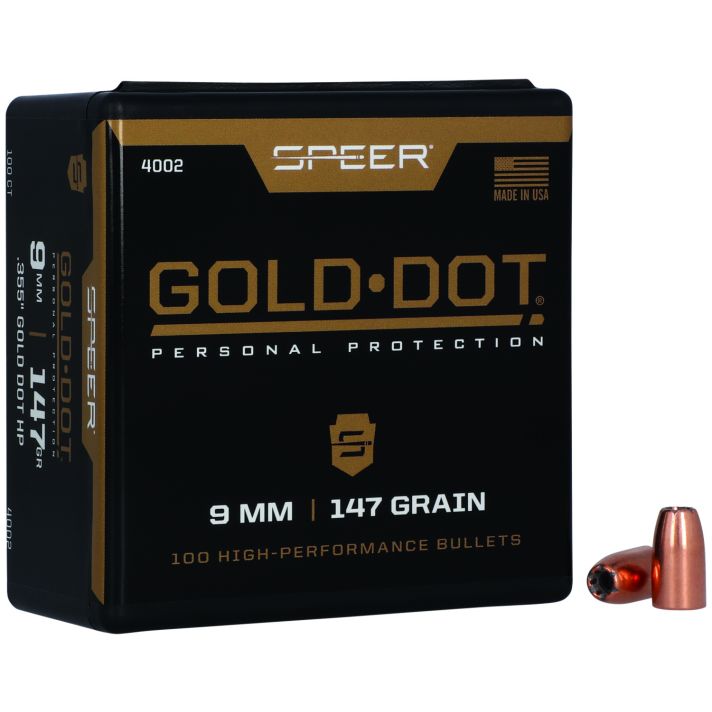 Speer 4002 Gold Dot Personal Protection 9mm 147gr Hollow Point 100 Per Box/5 Case