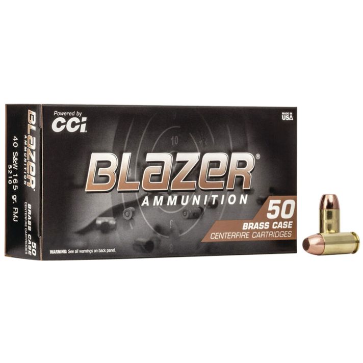 CCI 5210 Blazer Brass Handgun 40S&W 165gr Full Metal Jacket 50 Per Box/20 Case