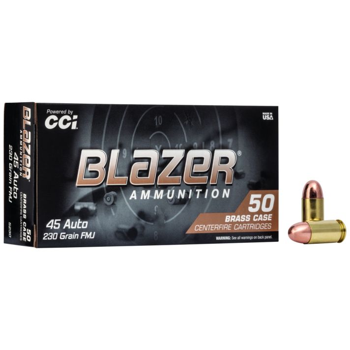 CCI 5230 Blazer Brass Handgun 45ACP 230gr Full Metal Jacket 50 Per Box/20 Case