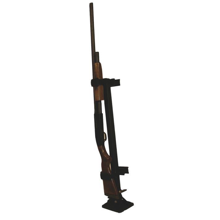 Rugged Gear 10083 Floor Mount Gun Rack Permanent 2 Rifle/Shotgun Black Metal